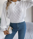 Cable knit ribbed sweater